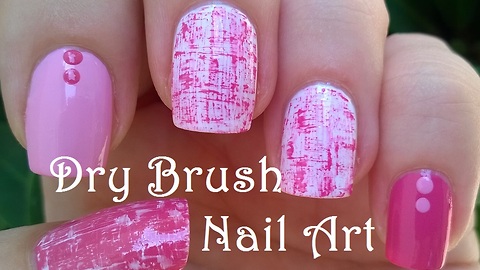 DIY Pink Dry Brush Nail Art Tutorial