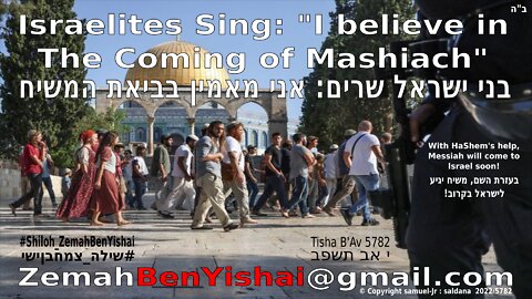 Israelis Sing "I Believe With Faith in the Coming Mashiach!" By: #Shiloh_ZemahBenYishai