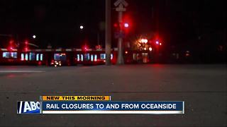 Weekend rail closures from Oceanside to San Diego