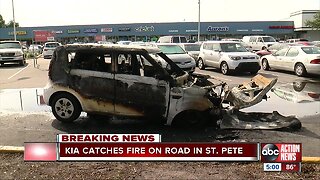 Kia catches fire on road in St. Pete