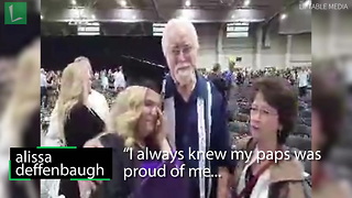 Granddaughter Gets Degree He Couldn’t Afford, Message On Graduation Cap Leaves Him Choking On Tears