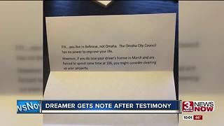 DREAMer gets note after testimony