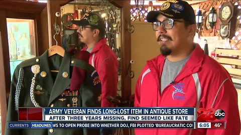 Veteran finds lost uniform in antique store after three years