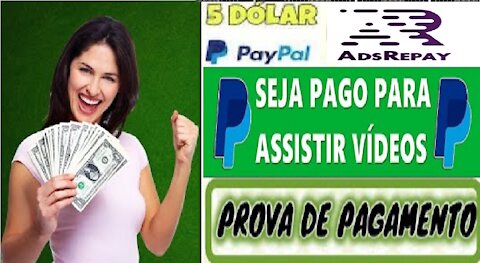 [ AdsRepay ] Prova de pagamento $5 no PayPal | Ganhe para ver vídeos | Terefas Paga | Home Office