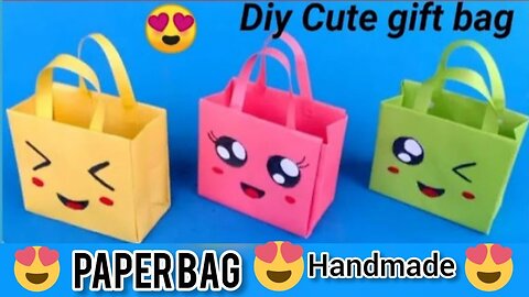 How To Make Paper Bags Craft / Origami Paper Craft Mini Bag / Origami Paper Handbag