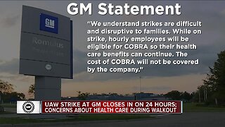UAW strike at GM closes in on 24 hours; concerns about health care during walkout