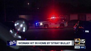 Woman hit by stray bullet during shootout in west Phoenix