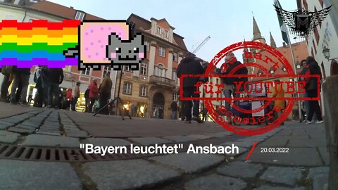 Demonstration Ansbach Sonntag "Bayern leuchtet" , 20.03.2022 YT Einhorn Version