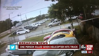 Video captures helicopter crash onto busy Tampa highway
