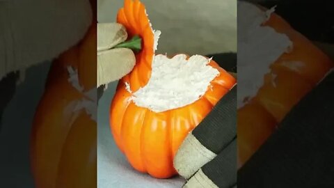 Casting a Foam Pumpkin with Molten Bronze for Halloween #shorts