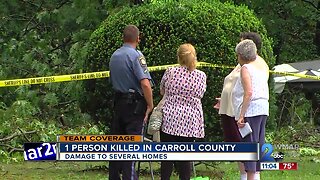 Man found dead under fallen tree as violent storm shakes Carroll County