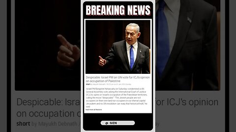 Current Events | Israel PM's Despicable Reaction to UN Vote on Palestine Occupation | #shorts #news