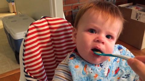 This Toddler Does NOT Like Applesauce
