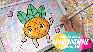 how to Draw Kawaii Pineapple by Garbi KW