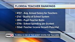 Florida ranks as one of the worst states for teachers