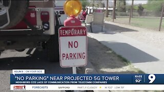 Neighbors oppose 'no parking' signs placed near projected 5G tower