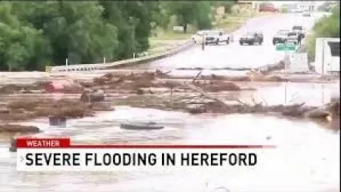 VIRAL NEWS! FLOODING DESTROYS CATTLE FEEDYARDS SUBMERGED CATTLE TRAPPED IN HEREFORD TEXAS!