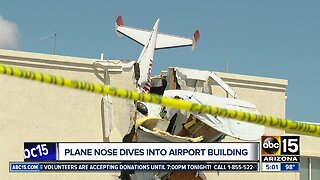 Two hurt after plane crashes into building at Ak-Chin Regional Airport