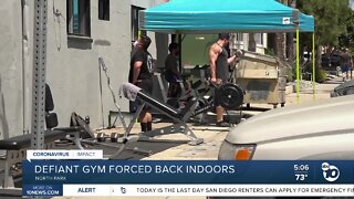 Defiant gym forced back indoors