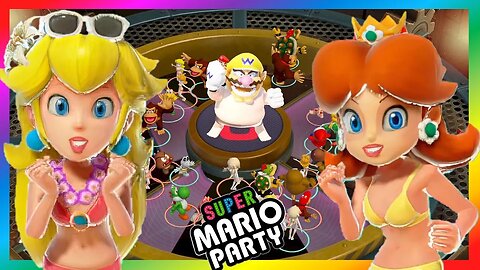 Super Mario Party - It's the Pits Minigame - Daisy Peach VS Waluigi Wario