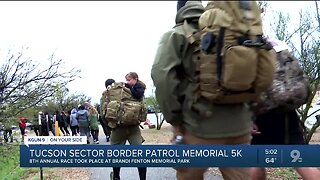 Runners take on rain during the 8th annual 5K to honor fallen border patrol agents