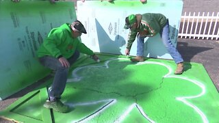 New London turns the town green as community members paint shamrocks