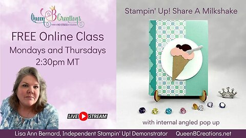 👑 Stampin' Up! Share A Milkshake - Internal Corner Pop Up Fun Fold Card