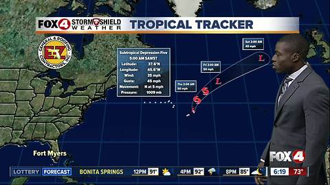 Subtropical Depression Five forms in the Atlantic, expected to become Ernesto - 6am Wednesday update