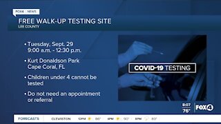 Free COVID-19 testing sites 9/28/20