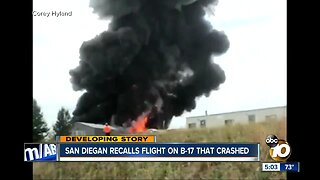 San Diegan recalls flight on B-17 that crashed