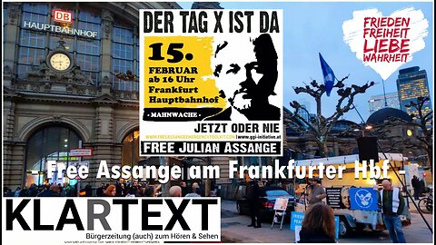 "Free Julian Assange": Protestmahnwache direkt am Frankfurter Hauptbahnhof