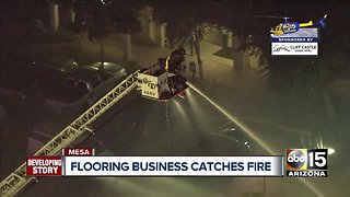 Flooring business catches fire in Mesa