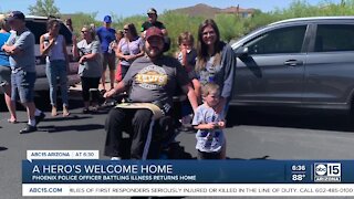 Community welcomes home PHX officer battling serious illness