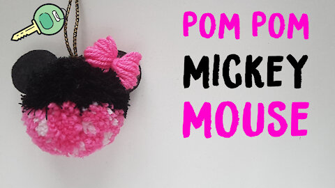 DIY Pom Pom Minnie Charm Tutorial 🐭 Pom Pom Mickey Mouse 🐭