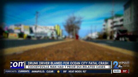Drunk driver blamed for Ocean City fatal crash