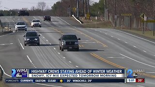 Highway crews staying ahead of winter weather