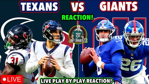 Texans vs Giants REACTION! LIVE PLAY BY PLAY! Eagles Fan Reaction! Joeyshakes72 Reacts!