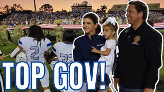 Ron DeSantis Does Coin Toss at High School Football Game after Hurricane Ian!