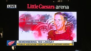Ted Lindsay's public visitation at Little Caesars Arena