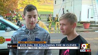 Teens call 911 to help Cleves woman after apartment fire