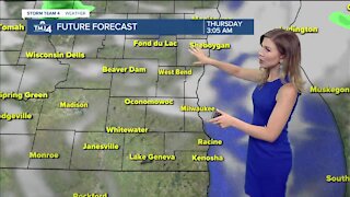 Cooler, partly cloudy Wednesday