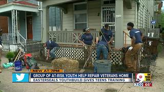 Group of at-risk youth help repair veteran's home