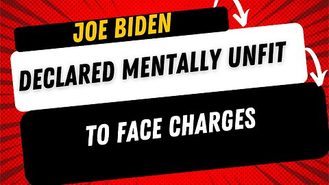 🚨BREAKING NEWS: Special Council Declares Joe Biden Mentally Unfit to FACE Charges. Dementia?