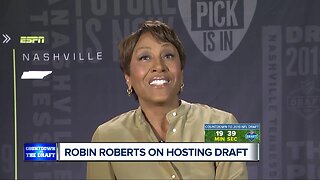 Robin Roberts talks with WXYZ's Brad Galli about hosting the NFL Draft