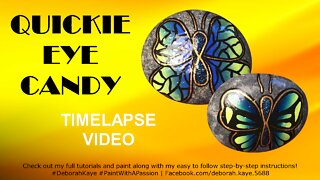 Quickie Eye Candy Video: Infinity Butterfly Acrylic Rock Painting Tutorial