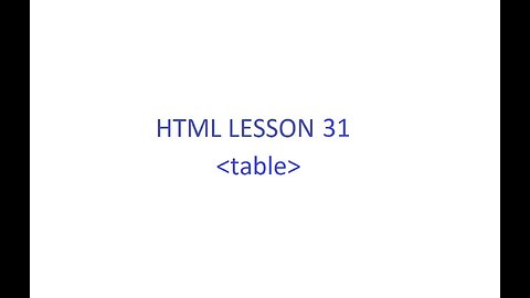 HTML Lesson 31