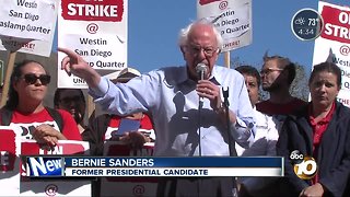 Bernie Sanders supports San Diego workers on strike