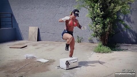 Muscular women bend and smash microwaves with their strength and power!