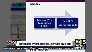 Concerns over loose construction signs in the Valley