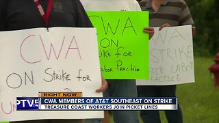 AT&T employees across the Treasure Coast strike